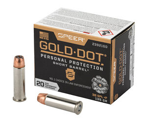 SPR GOLD DOT 38S+P 135G HP SB 20/200